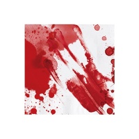 Servilletas con manchas de sangre de 16,5 x 16,5 cm - 30 unidades