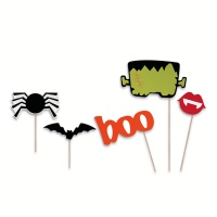 Kit para photocall de Halloween criaturas - 5 unidades