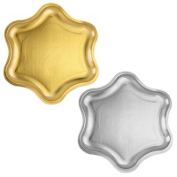 Platos de estrella metalizados de 35 cm - 2 unidades