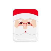 Bandeja rectangular de Papá Noel de 22 x 28 cm - 1 unidad