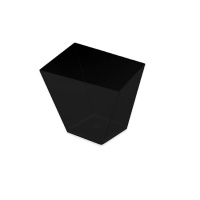 Cuencos de 7,5 cm cuadrados asimétricos de plástico negro - 25 unidades