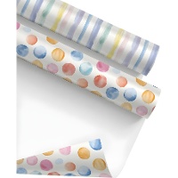 Papel de regalo de lunares o rayas de 2 x 0,70 m - 1 unidad