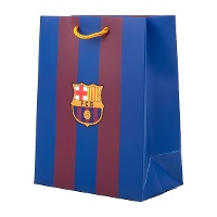 Bolsa regalo de 23 x 18 x 10 cm con franjas blaugranas
