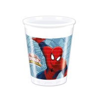 Vasos de plástico de Spiderman de 200 ml - 8 unidades
