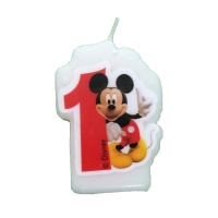Vela número 1 de Mickey Mouse de 4 x 6,5 cm - 1 unidad