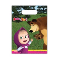 Bolsas de Masha el Oso de plástico - 6 unidades