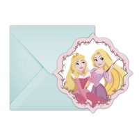 Invitaciones de las Princesas Disney de ensueño - 6 unidades