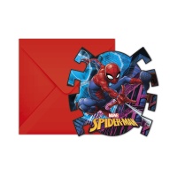 Invitaciones del increíble Spiderman - 6 unidades