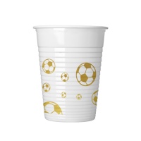 Vasos de fútbol balón de oro de 200 ml - 8 unidades