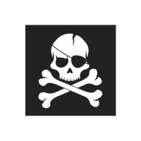 Servilletas de bandera pirata de 16,5 x 16,5 cm - 20 unidades