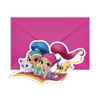 Invitaciones de Shimmer and Shine -6 unidades