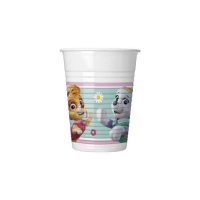 Vasos de plástico de la Patrulla Canina Skye y Everest de 200 ml - 8 unidades