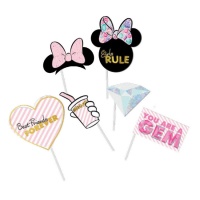 Kit para photocall de Minnie Diamantes - 6 unidades