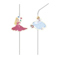 Pajitas de plástico Princesas Disney de ensueño - 6 unidades