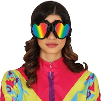 Gafas de esquí de corazones con lentes multicolor