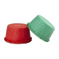 Cápsulas para cupcakes de 5,5 cm rizadas rojas y verdes - Decora - 25 unidades