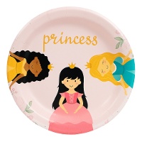 Platos de princesas de cuento de 18 cm - 8 unidades