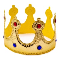 Corona de rey de tela con gemas - 1 unidad