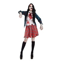 Disfraz de colegial zombie para mujer
