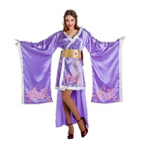 Disfraz de geisha lila para mujer