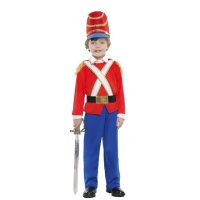 Disfraz de soldadito de plomo rojo y azul para niño