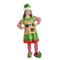 Disfraz de elfo navideño para niña