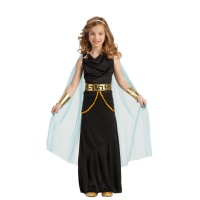 Disfraz de griego dorado y negro para niña