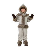 Disfraz de esquimal con capucha y guantes para niño