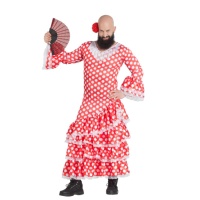 Disfraz de sevillana rojo para hombre