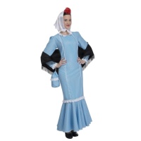 Disfraz de chulapa azul para mujer