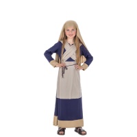 Disfraz de hebreo azul y marrón para niña