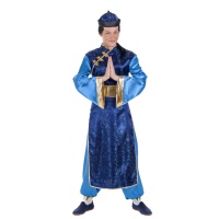 Disfraz de chino oriental azul para hombre
