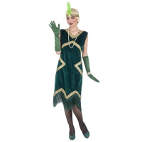 Disfraz de Charleston años 20 verde para mujer