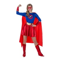 Disfraz de superhéroe con capa para mujer