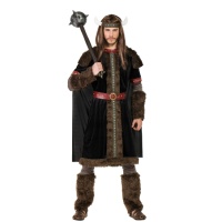 Disfraz de vikingo escandinavo negro para hombre
