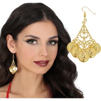 Pendientes de monedas doradas - 1 par