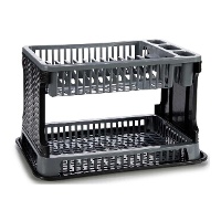 Escurreplatos de 44,5 x 30,3 x 27 cm 2 pisos rattan - 1 unidad