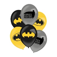 Globos de látex de Batman de 27,5 cm - 6 unidades