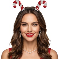 Diadema de bastones de caramelo navideña