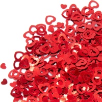 Confetti de corazones huecos rojos de 20 gr