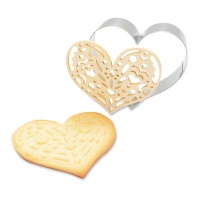 Kit para galletas de corazón con cortador y marcador