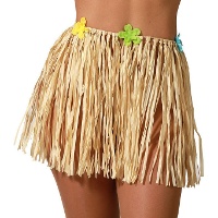 Falda hawaiana de paja de 35 cm