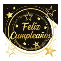 Servilletas de estrellas de feliz cumpleaños - 12 unidades