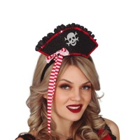 Sombrero mini de pirata con pañuelo
