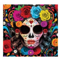 Servilletas de Catrina de 33 x 33 cm - 12 unidades