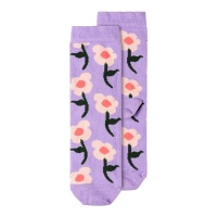 Calcetines infantiles de flores lila