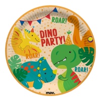 Platos de Dino fiesta de 22,7 cm - 8 unidades