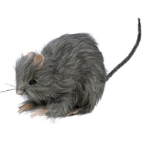Rata peluda gris de 15 cm