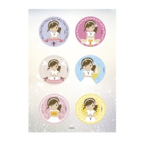 Mini discos de oblea comestible de Primera Comunión niña Zero de 5,8 cm - 6 unidades