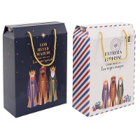 Caja regalo de 35 x 24 x 11 cm de Reyes Magos de Oriente con asas - 1 unidad
